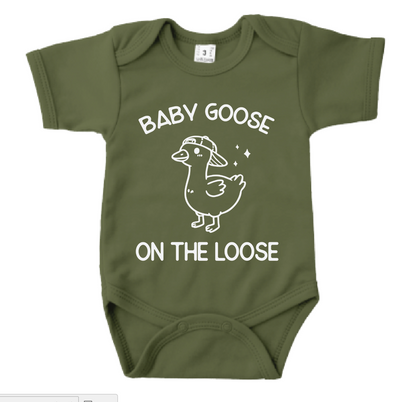 Romper korte mouw - 'Baby Goose on the loose'