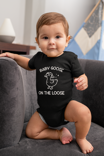 Romper korte mouw - 'Baby Goose on the loose'